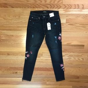 Brand new express embroidered jeans